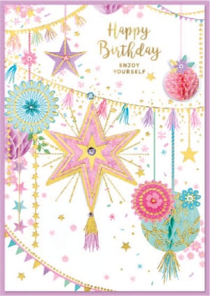 a birthday card that says happy birthday enjoy yourself