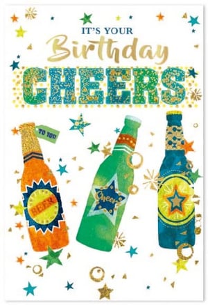 a birthday card that says it 's your birthday cheers
