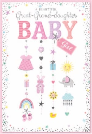 a greeting card for a great granddaughter baby girl