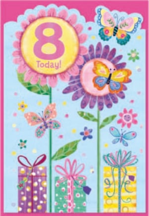 a birthday card for a girl that is 8 years old