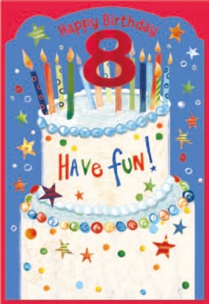 a birthday card for a child 's 8th birthday