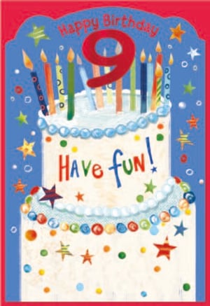 a birthday card for a child 's 9th birthday