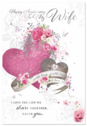 a happy anniversary to my wife greeting card