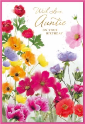 a birthday card that says with love auntie on your birthday