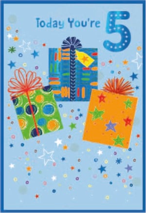 a birthday card that says today you 're 5