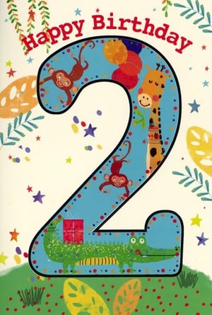 A birthday card for a two-year-old boy.