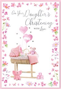on your daughter 's christening with love greeting card