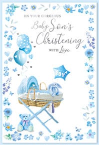 on your gorgeous baby son 's christening with love