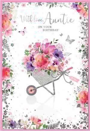 a birthday card that says with love auntie on your birthday