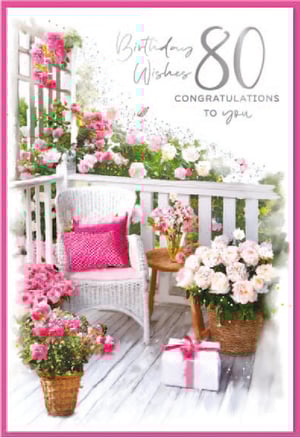 a birthday card that says 80 congratulations to you