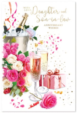 a greeting card for a daughter and son-in-law