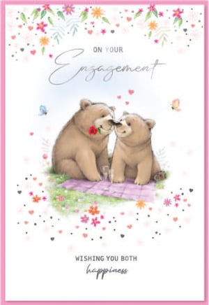 a card that says on your engagement wishing you both happiness