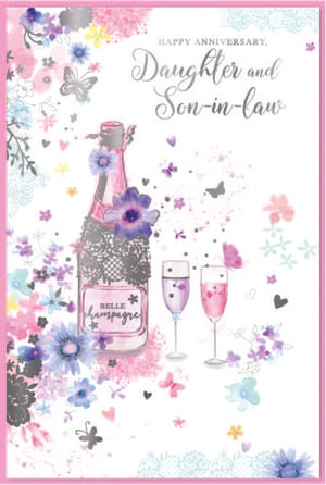 a happy anniversary card for a daughter and son-in-law