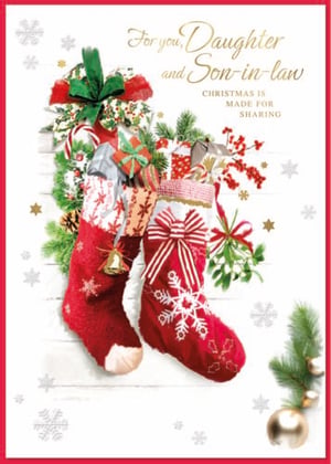 a christmas card for a daughter and son in law