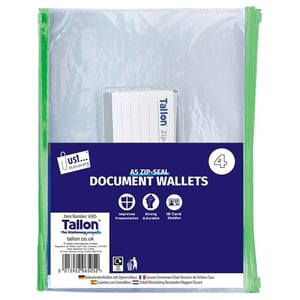 a package of tallon a5 zip seal document wallets