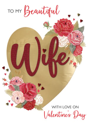 a valentine 's day card for a beautiful wife