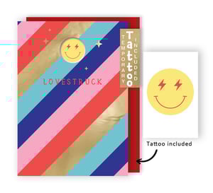 a lovestruck greeting card with a smiley face on it