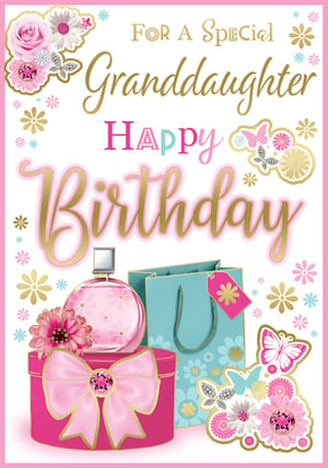 a birthday card that says for a special granddaughter happy birthday