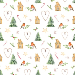 Bring a touch of festive charm to your winter gatherings with our delightful 20 pack 3 Ply White Winter Lunch Napkins. Adorned with a heartwarming watercolour design, these napkins feature cheerful robins, cozy gingerbread houses, classic Christmas trees, and traditional holly. The rustic heart decorations, candy canes, and golden stars complete this enchanting pattern, all set against a crisp white background. Perfect for adding a special touch to any seasonal meal or party, these soft and absorbent 3-ply napkins are both practical and beautifully decorative. Ideal for wholesale, ensuring your customers can celebrate the season in style.