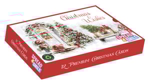 Introduce the exquisite 'A Christmas Visit' Premium Slide Christmas Cards, brought to you by Out of The Blue Studios Ltd. Each beautifully designed box contains 12 landscape cards, all featuring one enchanting scene: a snowy, decorated doorway and a charming vintage vehicle delivering a Christmas tree.

These premium cards are perfect for customers looking to send heartfelt 'Christmas Wishes' this festive season. The packaging proudly states 'FULLY RECYCLED', appealing to environmentally conscious shoppers, and the vibrant 'SPREAD A SMILE' message adds an extra touch of joy.

Stock up easily with our convenient pack size of 6 boxes, ensuring your shelves are ready for the holiday demand. Offer your customers a truly special way to share their festive cheer!
