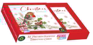 Bring festive cheer to your customers with these delightful 12 Square Premium 'Slide' Winter Robin Christmas Cards. Each beautifully designed card features a charming robin perched on a snowy holly branch, conveying warm 'Christmas wishes' to loved ones. The premium quality and inserted design add a touch of luxury, making these cards a joy to send and receive.

This lovely box contains 12 identical cards, perfect for sharing the festive spirit. Plus, they're fully recyclable, so you can spread a smile while being kind to the planet. A truly heartwarming choice for the holiday season!