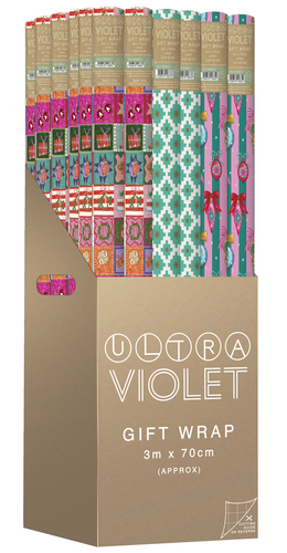 Elevate your gift wrap selection with our vibrant 3M Patchwork Geo and Baubles Roll Wrap from ULTRA VIOLET. This fantastic collection offers a delightful mix of designs, perfect for every occasion. Your customers will love the eye-catching patchwork patterns, stylish geometric prints, and charming bauble illustrations, all in a festive colour palette. Each roll measures a generous 3m x 70cm (approx), providing ample wrap for gifts. Supplied by Partisan Products Ltd, this convenient pack of 36 rolls (1x36) comes ready for display, making it an ideal choice for retailers looking to offer diverse and high-quality gift wrapping solutions.