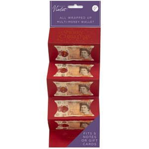 Make giving money or gift cards extra special this festive season with our Merry Christmas Multi Window Money Wallet. Designed by Violet as part of their 'All Wrapped Up' collection, this clever wallet offers a delightful and elegant way to present your gifts.
Its unique accordion-style design features five individual windows, perfect for neatly displaying banknotes or gift cards. Adorned with a sparkling 'Merry Christmas' message on the front, it adds a touch of festive cheer to any present. This multi-money wallet is the ideal solution for thoughtful gifting, ensuring your recipient receives their gift in a beautifully presented and memorable way. Say goodbye to plain envelopes and hello to festive flair!