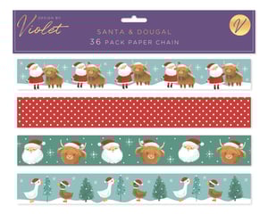 Bring festive cheer to any space with our delightful Santa and Dougal 36 Pack Paper Chains! Designed by Violet, these charming paper chains are perfect for adding a touch of Christmas magic to homes, classrooms, or festive events.
Each pack contains 36 beautifully illustrated paper chains featuring four unique designs. You'll find jolly Santa Claus alongside his adorable Highland Cow friend, Dougal, in snowy scenes. There are also festive geese and ducks sporting Santa hats amongst twinkling Christmas trees, plus a classic red and white polka dot pattern for a timeless touch.
Easy to assemble and wonderfully decorative, these paper chains are a fantastic way to get everyone involved in the holiday preparations. Create a truly memorable festive display with these enchanting designs!