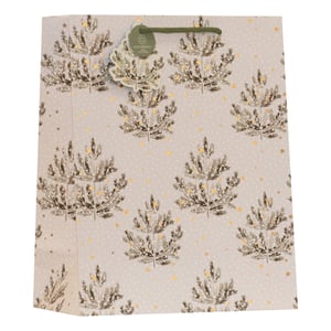 Make your gifts truly special this festive season with our beautiful Large Snowy Pines Gift Bag. Featuring an elegant design of snow-dusted pine trees adorned with twinkling golden stars and delicate lights, this bag brings a touch of winter magic to any present. The subtle, sophisticated colour palette ensures your gift stands out with understated charm.

Crafted with care, this gift bag also proudly carries an eco-friendly tag, making it a thoughtful choice for conscious gifting. Perfect for Christmas, winter birthdays, or any special occasion, its generous size accommodates a variety of presents. Available in a convenient pack of 6, these delightful bags from Partisan Products Ltd are ready to add a festive flourish to your retail offering.