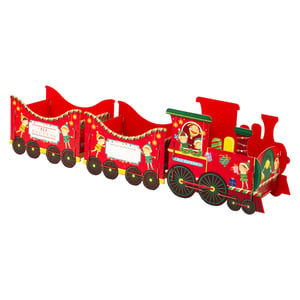 All aboard for festive fun with our Small Elves Christmas Train Gift Box! This charming red train features a locomotive and two carriages, each beautifully decorated with cheerful elves, twinkling lights, and Santa himself. Perfect for presenting small gifts, sweets, or party favours, these delightful gift boxes add an extra sprinkle of magic to any Christmas celebration. Each carriage includes space for personalisation, and they come complete with stickers for that special touch. Ideal for retail displays or as unique packaging, these gift boxes are sure to enchant customers. Available in a convenient pack of six.