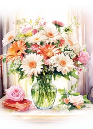 Introduce a burst of fresh charm to your retail selection with our 'Daisies And Roses' design, brought to you by Country Cards. This exquisite watercolour illustration beautifully captures a vibrant bouquet of cheerful white and warm orange daisies, complemented by delicate pink roses, all nestled in a clear glass vase. It's a truly delightful scene, perfect for celebrating special moments or adding a touch of elegance to any home. The soft hues and artistic detail make this a truly captivating piece. Available in a convenient pack of 1x6, it's an ideal choice for your customers seeking beauty and sophistication.