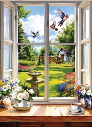 Bring the beauty of the outdoors in with our delightful "Kitchen Window" card from Country Cards. This charming design captures a serene garden view through a sunlit window, complete with vibrant flowers, playful birds, and a cosy teacup on the sill. It’s a perfect slice of nature's tranquillity, ideal for sending warm wishes or brightening someone's day. Each card offers a peaceful escape, making it a wonderful addition to any card collection. Available in a convenient pack of 6, these cards are sure to be a popular choice for your customers looking for a touch of rustic charm and natural beauty.