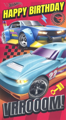 Rev up the celebrations with this exciting Hot Wheels 'Happy Birthday' card from Danilo. Perfect for any car enthusiast, this 'Open Birthday Male' design features two dynamic Hot Wheels race cars speeding across a checkered track, complete with a bold 'VRROOOM!' message. The iconic Hot Wheels logo and a lightning bolt add to the thrilling design. With its vibrant colours and high-octane theme, this card is sure to be a popular choice for sending birthday wishes. Stock up on this fantastic design with our convenient 1x6 pack size, ensuring your customers can always find the perfect card.