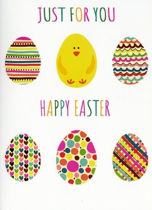 Bring a burst of spring cheer to your shelves with our Open Easter cards from Simon Elvin. This delightful design features an adorable yellow chick nestled amongst six beautifully decorated Easter eggs, each boasting a unique and vibrant pattern – from playful polka dots and charming hearts to colourful stripes. The cheerful 'JUST FOR YOU' and 'HAPPY EASTER' messages are presented in a fun, multi-coloured font, making these cards perfect for spreading joy. Supplied in a convenient 1x6 pack, these eye-catching cards are sure to be a popular choice for customers looking to send warm, festive greetings this Easter season.