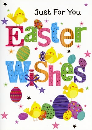 Brighten your seasonal display with our charming "Open Easter" cards from Simon Elvin. This delightful design features the warm message "Just For You Easter Wishes" in a vibrant, playful font, with each letter uniquely decorated. Adorable yellow chicks are playfully scattered amongst a collection of beautifully patterned Easter eggs, all set against a crisp white background. Bursting with cheerful colours and sweet illustrations, these cards are perfect for customers looking to send heartfelt greetings this spring. Available in a convenient pack of 6, they're ready to bring a touch of joy to your retail offering.