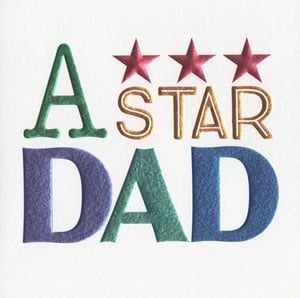 Make every dad feel like a superstar with our 'A Star Dad' greeting card from Second Nature. This eye-catching design features bold, embossed lettering with a luxurious metallic finish, showcasing a vibrant palette of shimmering greens, golds, rich purples, and blues. Three radiant red stars add a celebratory sparkle, making this card truly stand out.
Perfect for Father's Day, birthdays, or any occasion to honour a special dad, its premium feel is sure to impress. Each wholesale pack contains 3 of these fantastic cards, ensuring your shelves are stocked with a design that celebrates the best.