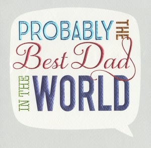 Introducing our 'Dad' card, a truly special way to celebrate fathers. From Second Nature, this delightful design features the endearing message 'Probably the Best Dad in the World' within a distinctive speech bubble. The card boasts a beautiful blend of fonts and vibrant colours, with a tactile finish that adds a premium feel.
Perfect for Father's Day, birthdays, or any occasion to show appreciation, this card is sure to bring a smile. Available in a convenient pack of 3, ensuring you're always stocked for those heartfelt moments. A wonderful choice for your card selection.
