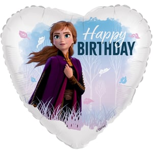 Make any birthday truly special with this enchanting 18" Frozen Happy Birthday Heart Shape balloon! Featuring everyone's beloved Arendelle princess, Anna, in her iconic purple cape, this stunning foil balloon is sure to bring a smile to any Frozen fan.
The beautiful heart-shaped design showcases Anna against a charming winter forest backdrop, adorned with delicate falling leaves in soft pink and blue. Bold "Happy BIRTHDAY" lettering makes it the perfect focal point for any celebration.
This delightful balloon is supplied individually, making it easy to add a touch of Disney magic to birthday parties. It’s an ideal way to create unforgettable memories for that special someone.