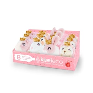 Introduce your customers to the enchanting world of Keeleco Pink Animals! These utterly adorable 14cm plush toys are not just cute, they're also kind to the planet.
Each charming character, from sweet bunnies to other delightful creatures, sports a regal gold crown, adding a touch of magic. Crafted by Keel Toys, these soft companions are made from 100% recycled materials – with 8 recycled bottles contributing to every single toy! They're also 100% huggable, making them perfect for little hands.
Available in a delightful assortment of 4 designs, these come in a convenient pack of 12, ready to brighten up your shelves and delight your customers.