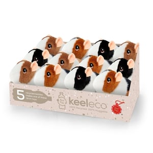 Introduce your customers to the irresistibly charming 15CM Keeleco Guinea Pigs, available in a convenient pack of 12. These delightful plush toys from Keel Toys are not only incredibly cute and 100% huggable, but they also come with an exciting sound feature, adding an extra layer of fun for little ones.
What makes these guinea pigs truly special is their commitment to sustainability. Each 15cm toy is crafted from 100% recycled materials, with 5 recycled plastic bottles contributing to its creation. This eco-conscious design makes them a perfect choice for environmentally aware shoppers.
Your pack includes 12 assorted guinea pigs, featuring three adorable colour variations, ensuring a lovely display for your shelves. Offer your customers a guilt-free, cuddly companion that's kind to the planet!