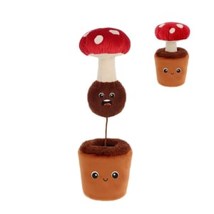 Bring a touch of whimsical charm to your shelves with the 25cm Keeleco Botanical Garden Surprise Mushroom from Keel Toys. This delightful plush toy features a vibrant red and white spotted mushroom cap perched atop a cream stem. But the real magic happens when you discover the adorable, surprised face peeking out from the fluffy brown 'soil' as the mushroom emerges from its cheerful pot.

Crafted with soft, huggable materials, this unique item is perfect for gifting or adding a playful accent to any space. The friendly-faced pot and the mushroom's expressive 'surprise' make it an instant favourite. A wonderful addition to any collection, this single-packed Keeleco mushroom promises smiles and a touch of botanical fun.