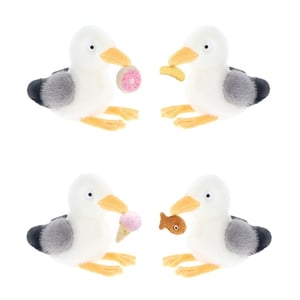 Introducing the adorable Snackie Seagull, a charming new plush collection from Keel Toys! These delightful seagulls are ready to capture hearts with their playful personalities and scrumptious treats. Each Snackie Seagull comes with its own unique snack – choose from a sweet pink donut, a wriggly yellow worm, a refreshing ice cream cone, or a classic fishy snack.
Crafted with super soft, high-quality plush, these lovable seagulls feature lovely white and grey feathers, bright yellow beaks, and friendly embroidered eyes. Perfect for little hands to cuddle or for collectors to display, the Snackie Seagull brings a touch of seaside fun to any collection. Available individually, these irresistible Keel Toys characters are sure to be a popular choice for your customers. Stock up on these charming plush toys today!