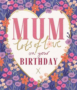 Celebrate Mum's special day with this absolutely charming birthday card from Ling. Our 'Mum' card features a beautiful, heart-shaped design, bursting with a vibrant array of hand-drawn flowers in delightful shades of purple, pink, and orange, all elegantly framed with a touch of gold.
The heartfelt message, 'Mum lots of love on your BIRTHDAY', is presented in a lovely mix of bold and script fonts, making it truly stand out. This card is perfect for customers looking for something warm, colourful, and full of affection for their beloved mothers.
Stock up on this popular design! Available in a convenient pack size of 1x6, ensuring your shelves are always ready for those important birthday moments. A wonderful addition to any greeting card display.