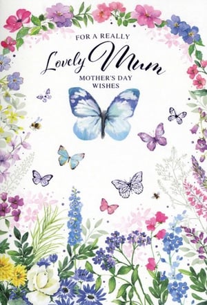 Help your customers celebrate Mother's Day with our lovely 'Mum' greeting card, brought to you by Simon Elvin. This charming card showcases a beautiful watercolour illustration, featuring a vibrant array of flowers and delicate butterflies. The warm message, 'FOR A REALLY Lovely Mum, MOTHER'S DAY WISHES', conveys heartfelt appreciation. Perfect for retailers, this popular design is available in a convenient pack of 6, ensuring you're well-stocked for the occasion. Offer a card that truly captures the essence of a special Mum.