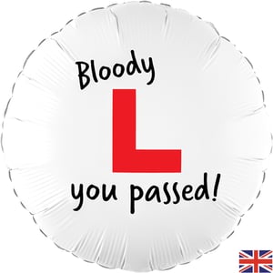 Congratulate new drivers in true British style with our hilarious 18" Bloody L You Passed foil balloon! This eye-catching balloon features a bold red 'L' plate design, playfully paired with the phrase "Bloody L you passed!" in a fun, handwritten font. It's the perfect way to celebrate that momentous driving test success and add a touch of humour to the occasion.
Measuring a generous 18 inches, this balloon is sure to make a statement at any celebration. Supplied by Oaktree UK Ltd, each balloon comes individually packed, making it easy for you to stock and for customers to pick up. A brilliant choice for driving test pass parties and gifts!