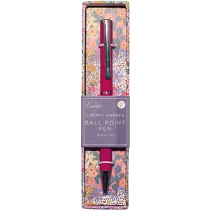 Add a burst of colour and charm to your stationery collection with our Liberty Garden Ball Point Pen. Designed by Violet, this elegant pen features a vibrant fuchsia barrel with sleek silver-tone accents. It delivers a smooth writing experience with classic black ink, making it a reliable choice for daily notes, journaling, or creative tasks. Each pen is thoughtfully presented in a coordinating floral gift box, capturing the essence of a beautiful garden. It's a wonderful gift for someone special or a lovely way to brighten your own workspace. Style and function, perfectly combined.