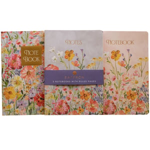 Add a touch of natural beauty to your stationery collection with this charming set of 3 Saffron A5 Notebooks from Partisan Products Ltd. Each notebook in this single pack boasts a unique and vibrant floral design, featuring an array of cheerful wildflowers in warm hues of orange, pink, yellow, and purple.
Perfect for brightening any desk or bag, these softcover notebooks are not just beautiful but also practical. Inside, you'll find ruled pages, making them ideal for all your note-taking, journaling, or planning needs. Whether for personal use or as a thoughtful gift, these delightful notebooks offer both inspiring aesthetics and functionality.