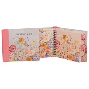 Keep your contacts beautifully organised with our Saffron Address Book. Its charming cover and internal pages feature a delightful, colourful floral design, bringing a touch of nature to your stationery collection.
This address book is designed for ease of use, featuring a convenient spiral binding that allows it to lay flat for comfortable writing. Inside, you'll find practical alphabetical tabs, making it simple to locate addresses and phone numbers quickly. The elegant "ADDRESS BOOK" title adorns the front, adding a classic touch.
Supplied as a single pack, this Saffron Address Book offers both aesthetic appeal and everyday utility, making it a lovely addition to any home or office.