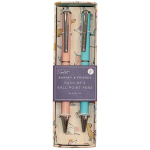 Introduce a touch of playful charm to your stationery collection with the Barney & Friends 2 Pack Pen set. Designed by Violet, this delightful duo features two stylish ballpoint pens, one in a soft pastel pink and the other in a serene pastel blue, both writing smoothly in classic black ink.
Each pen is beautifully presented in a charming gift box, adorned with an adorable pattern of Barney & Friends dogs, some even sporting festive party hats! This makes them a perfect gift for dog lovers, students, or anyone who appreciates cute and functional stationery.
Stock up easily with our wholesale pack of 6, ensuring these popular pens are always available for your customers. A truly lovely addition to any retail display.