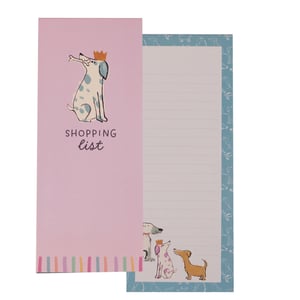 Introduce a touch of playful charm to your retail offering with the Barney & Friends Shopping List from Partisan Products Ltd. This delightful single shopping pad features a whimsical design that's sure to capture hearts. The pretty pink cover showcases an adorable dog, complete with a golden crown and a bone, alongside the clear "SHOPPING list" title.
Inside, customers will find ample lined pages, perfect for jotting down all their essential groceries and household items. The pad's reverse side boasts a charming blue background adorned with subtle dog silhouettes, while the bottom of the list pages reveals a fun parade of various canine characters. Finished with colourful pastel stripes on the cover, this practical and appealing shopping list is a fantastic addition to any home. It’s an ideal impulse purchase for dog enthusiasts and those who appreciate a sprinkle of fun in their everyday essentials.
